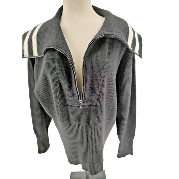 Love Sick Torrid Woman Black Shaker Ribbed Knit Sweater 1/2 Zip Size 3 US 22/24 - Picture 8 of 11